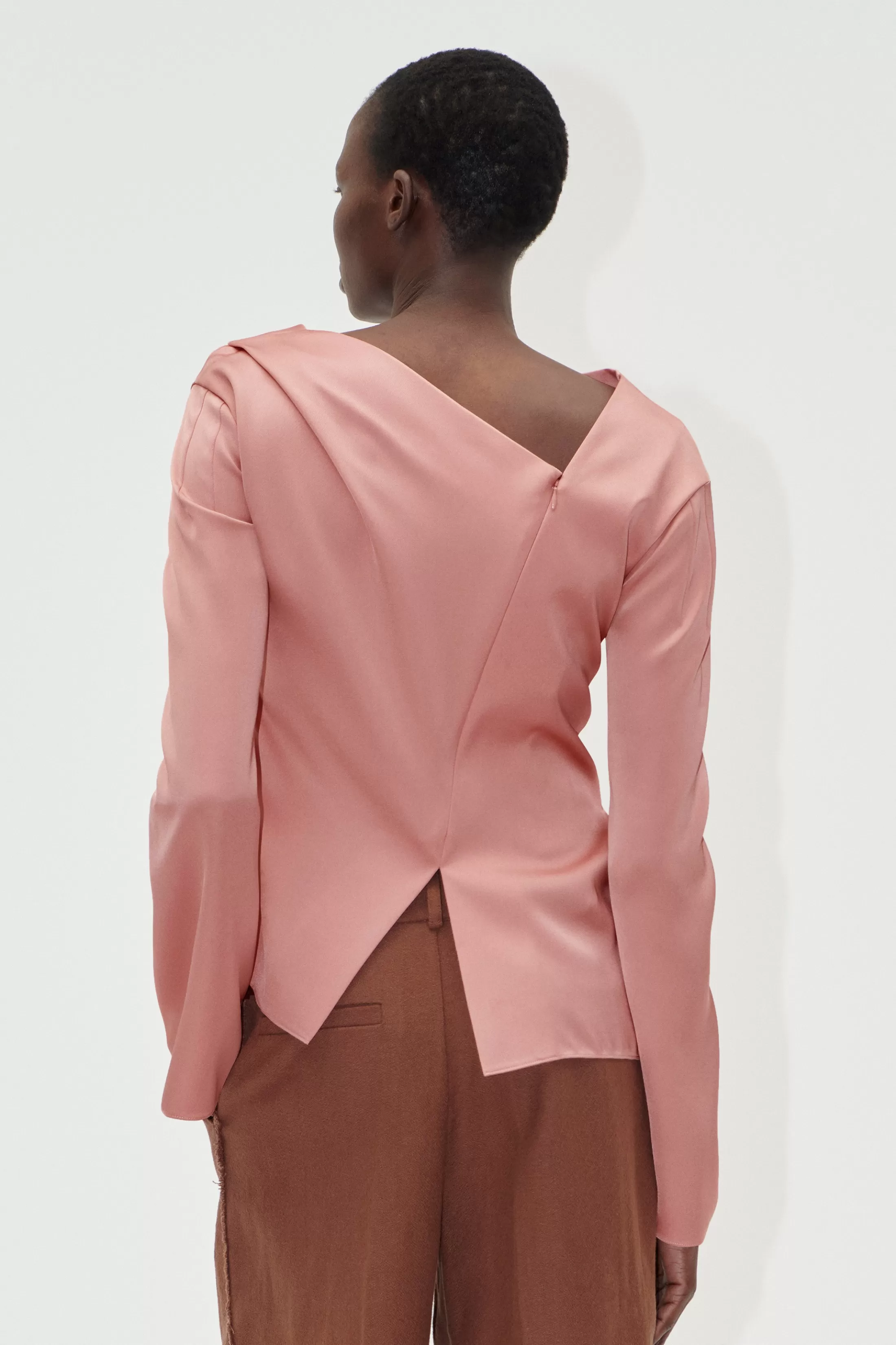 Best Sale Asymmetrical Long Sleeve Top - Rose Tan Bluser & Skjorter