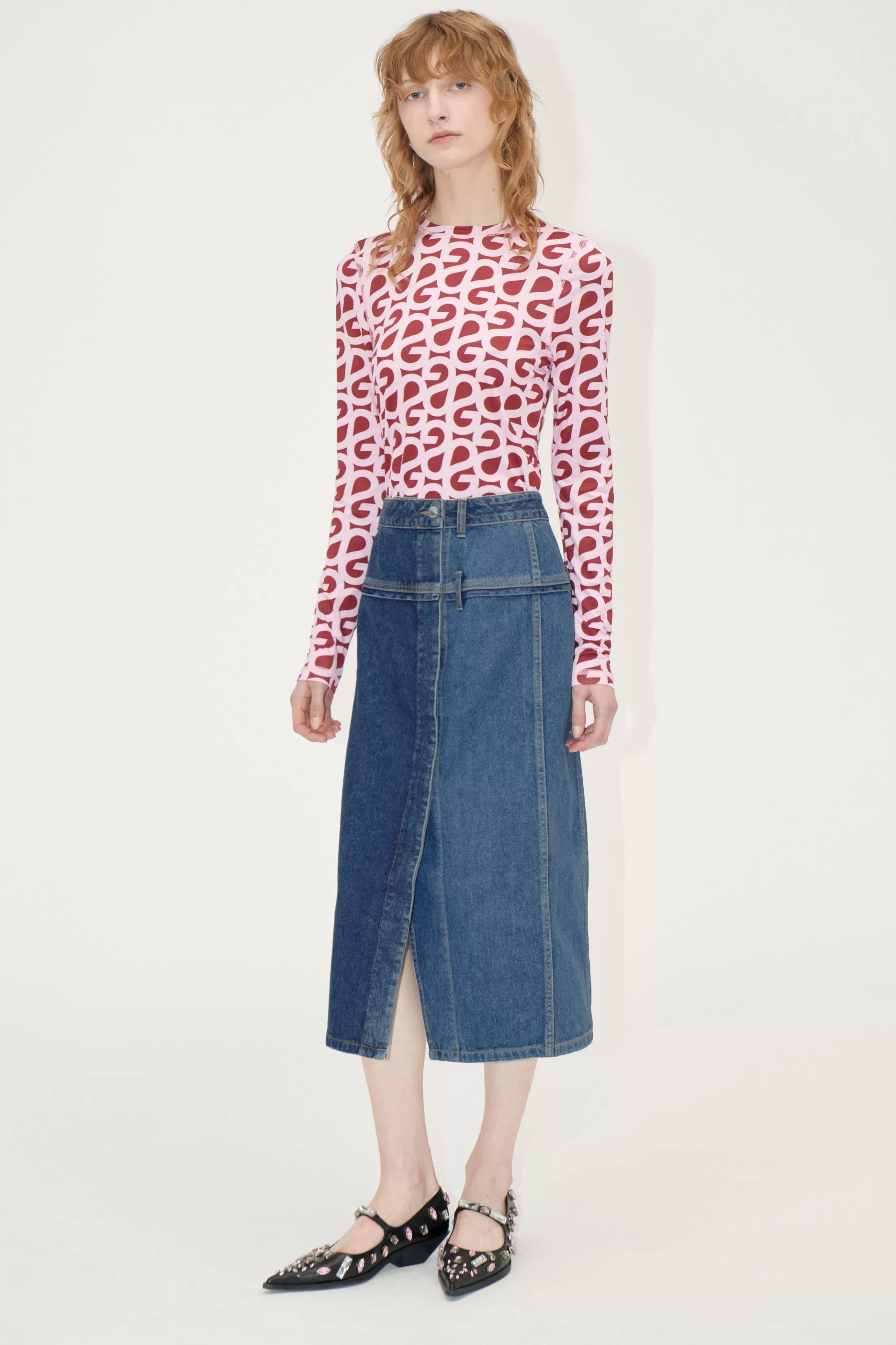 Best Denim Midi Skirt - Two Tone Denim Nederdele & Shorts | Denim