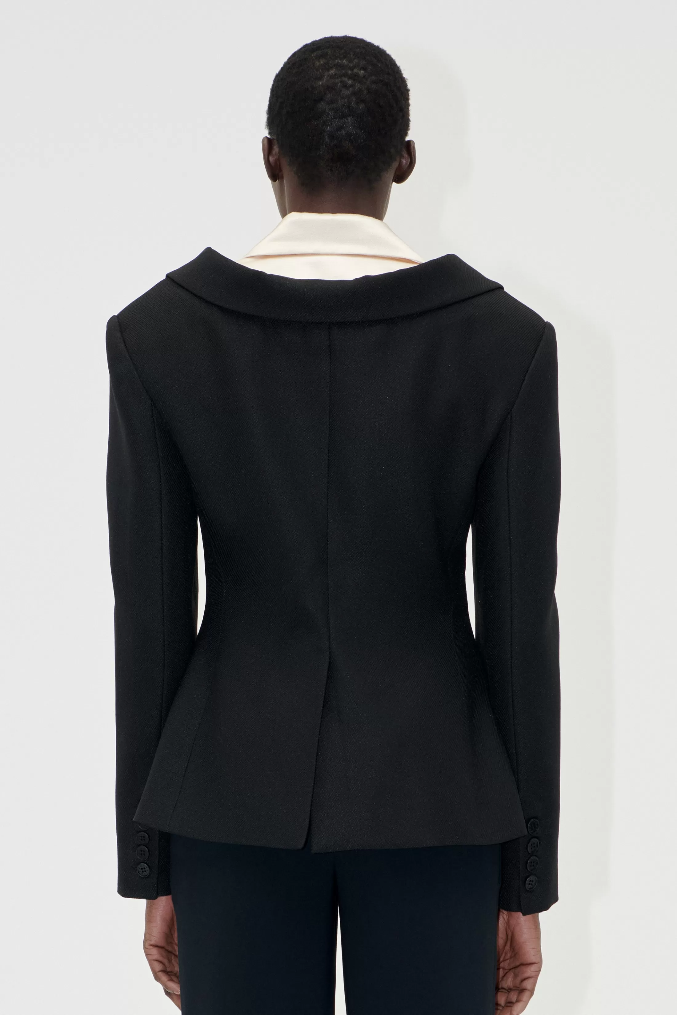 Cheap Double Collar Tailored Jacket - Black / Butter Milk Tailoring