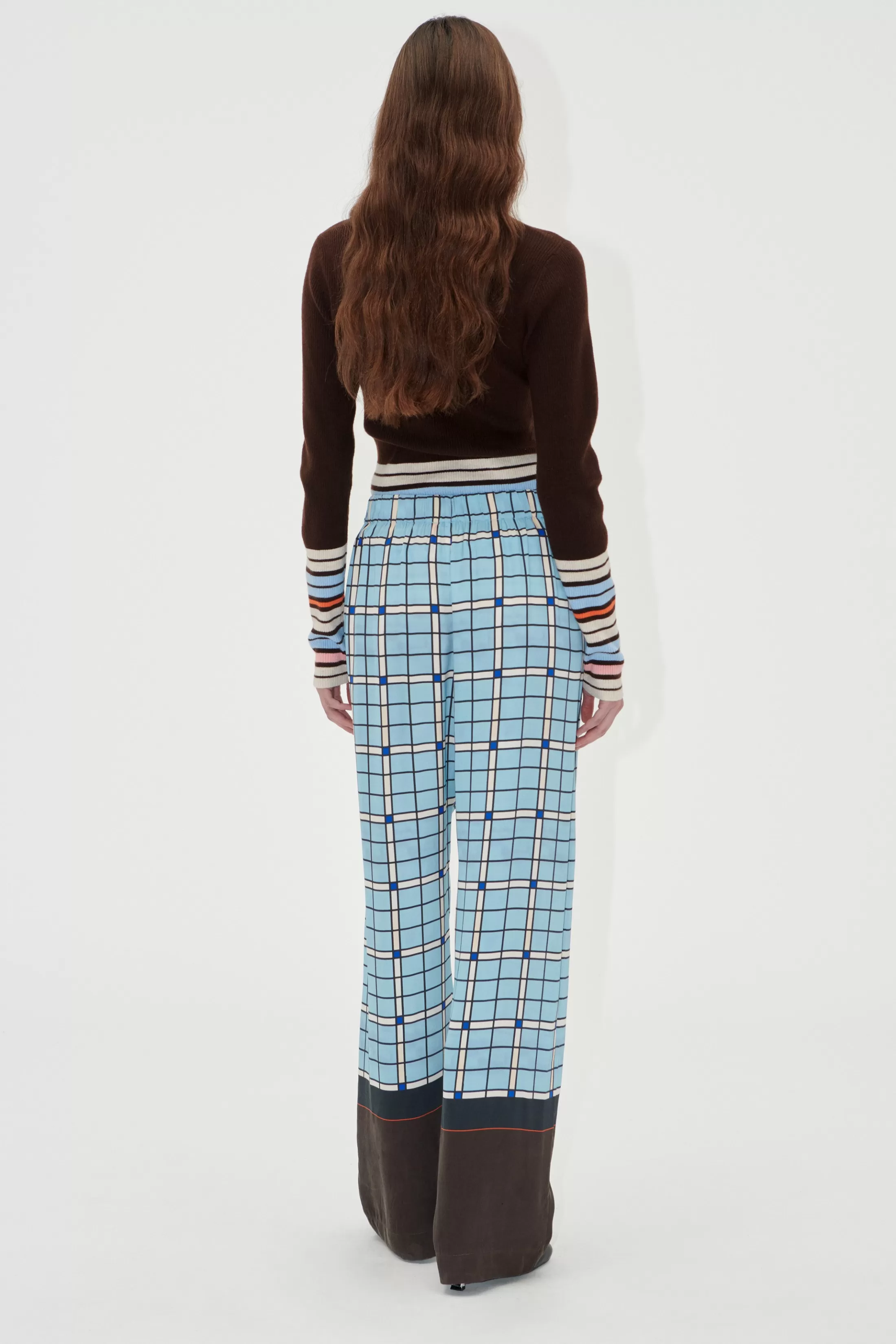 Sale Elasticated Long Pants - Window Check Bukser