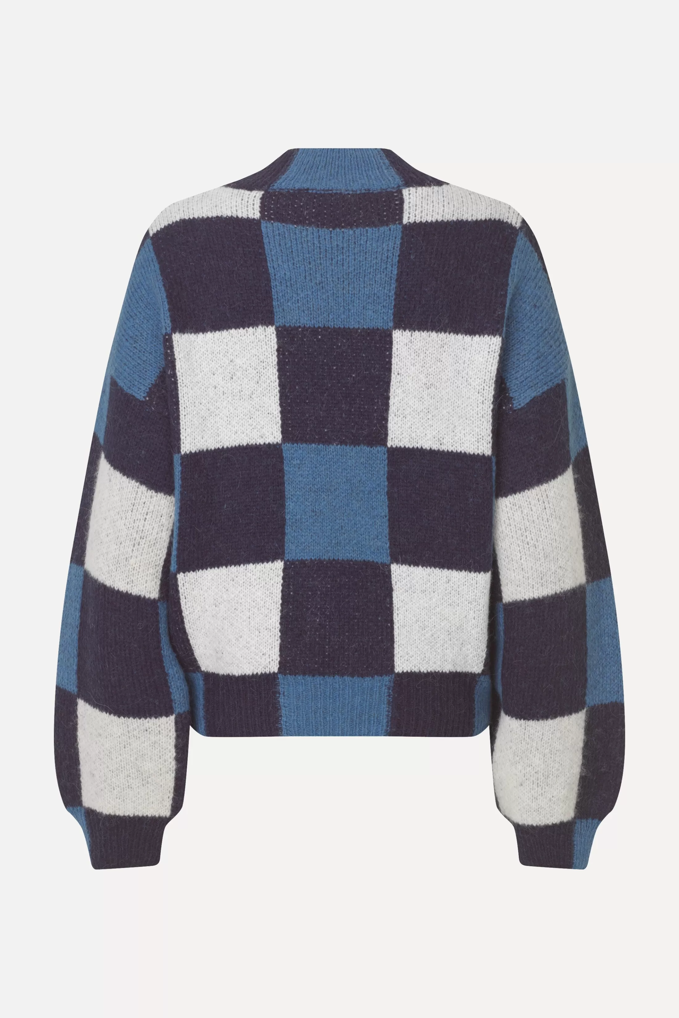 Discount Gingham Check Sweater - Blue Gingham Check Strik