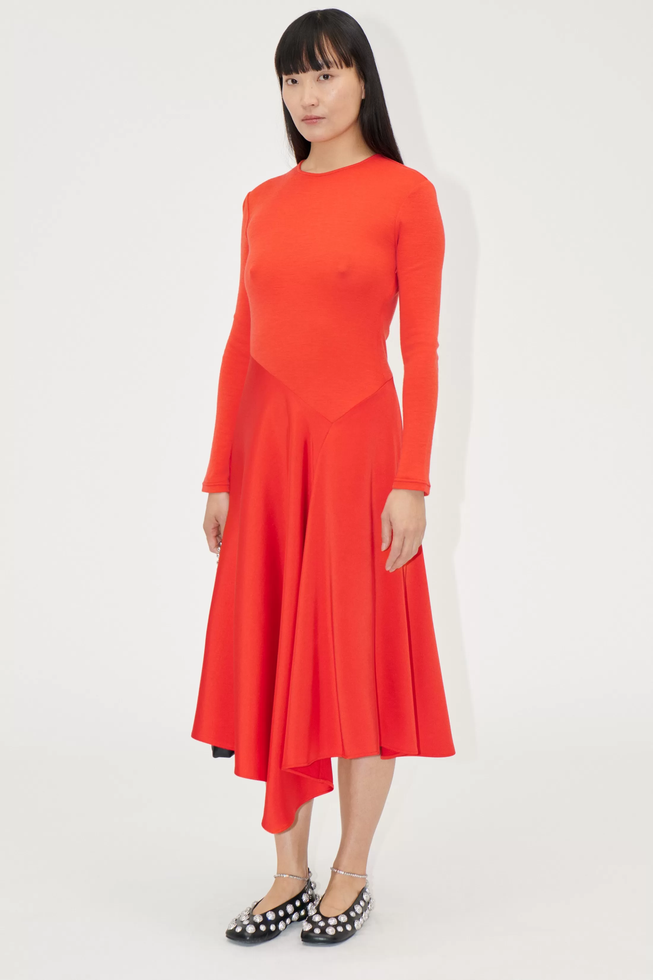 Online Long Sleeve Asymmetric Dress - Kjoler