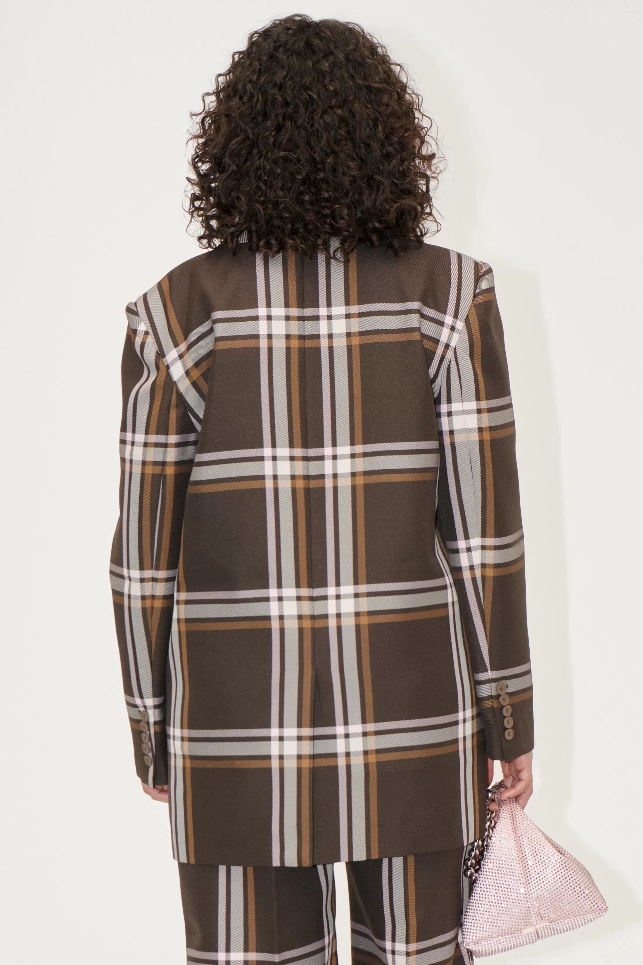 Flash Sale Long Sleeve Boxy Blazer - Weaved Checks Tailoring