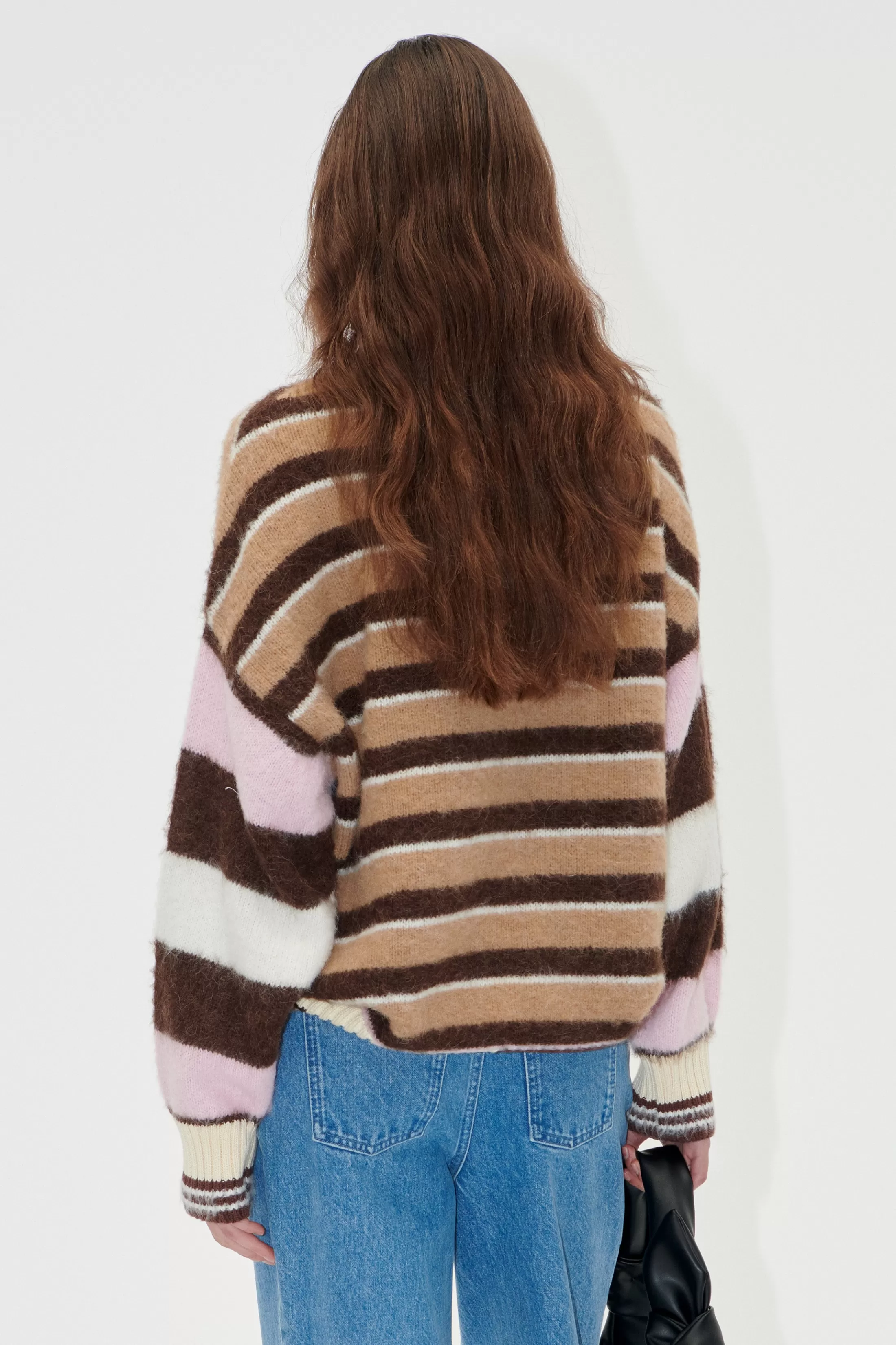 Best Sale Long Sleeve Crew Neckline Jumper - Multi Stripes Strik