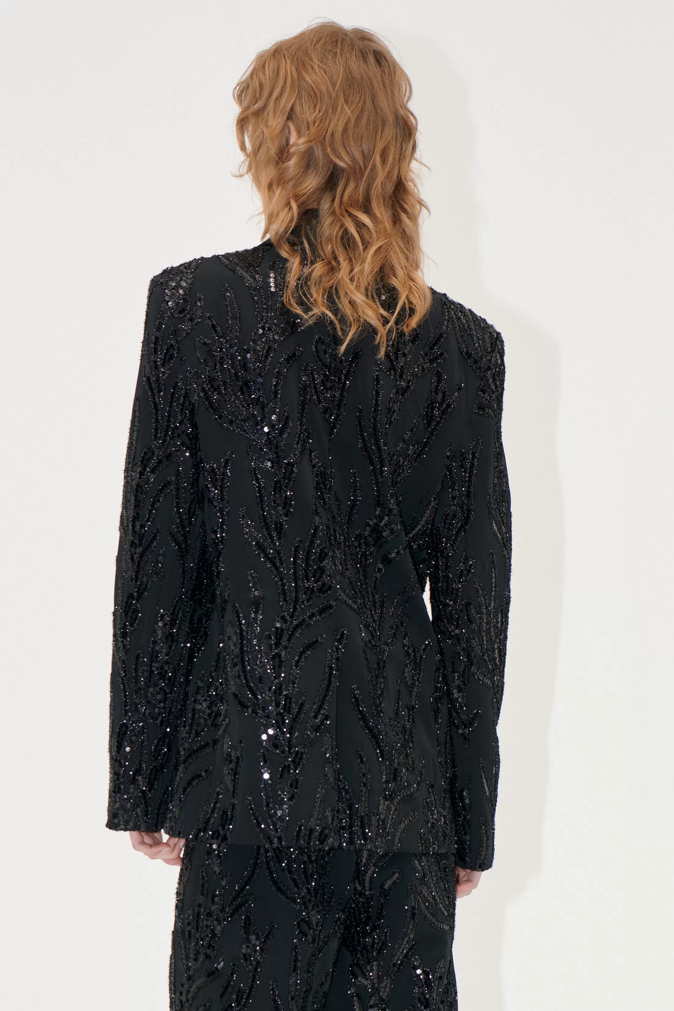 Sale Long Sleeve Fitted Blazer - Abstract Embellishment Tailoring