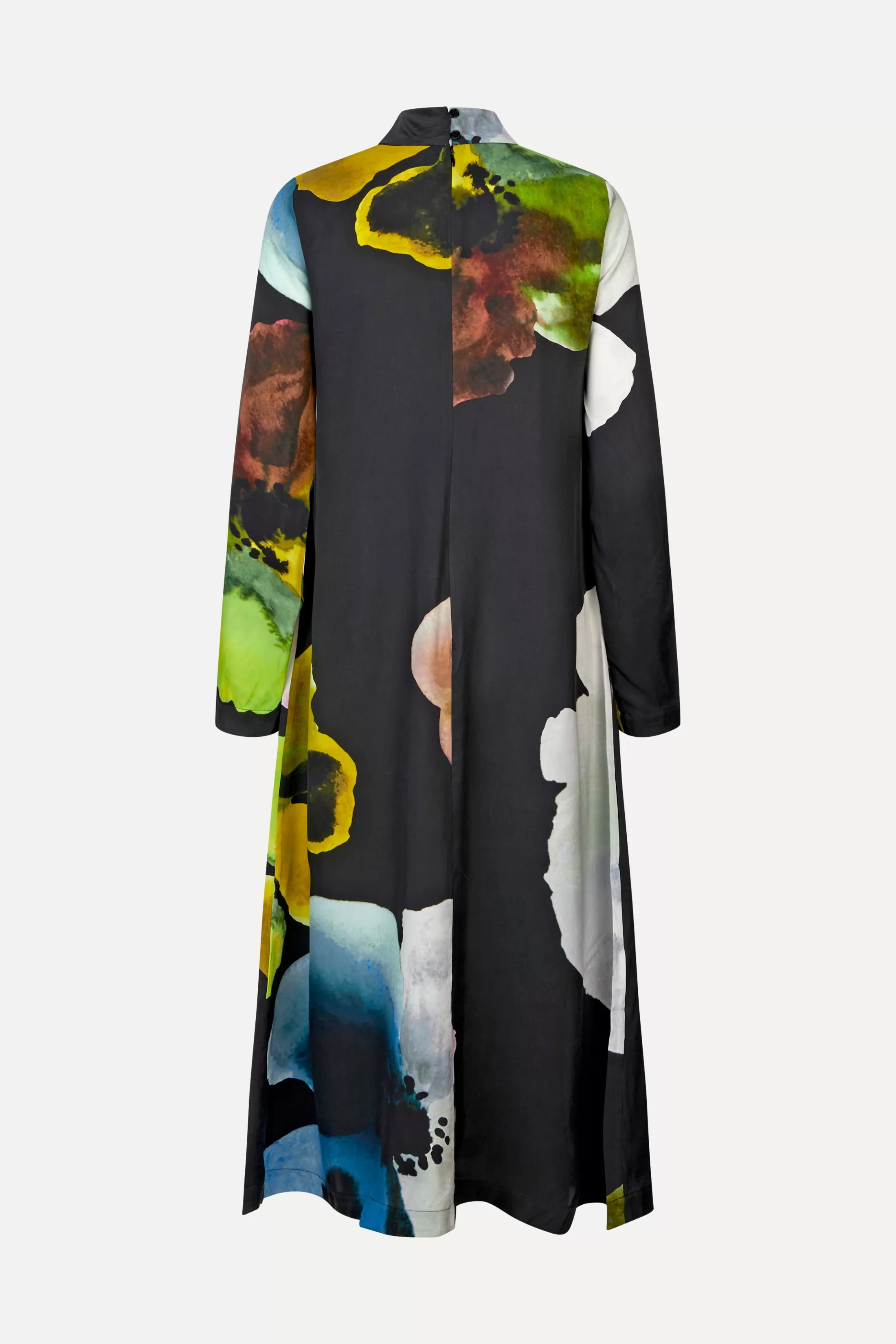 Sale Long Sleeve Midi Dress - Watercolor Bloom Maxi Kjoler