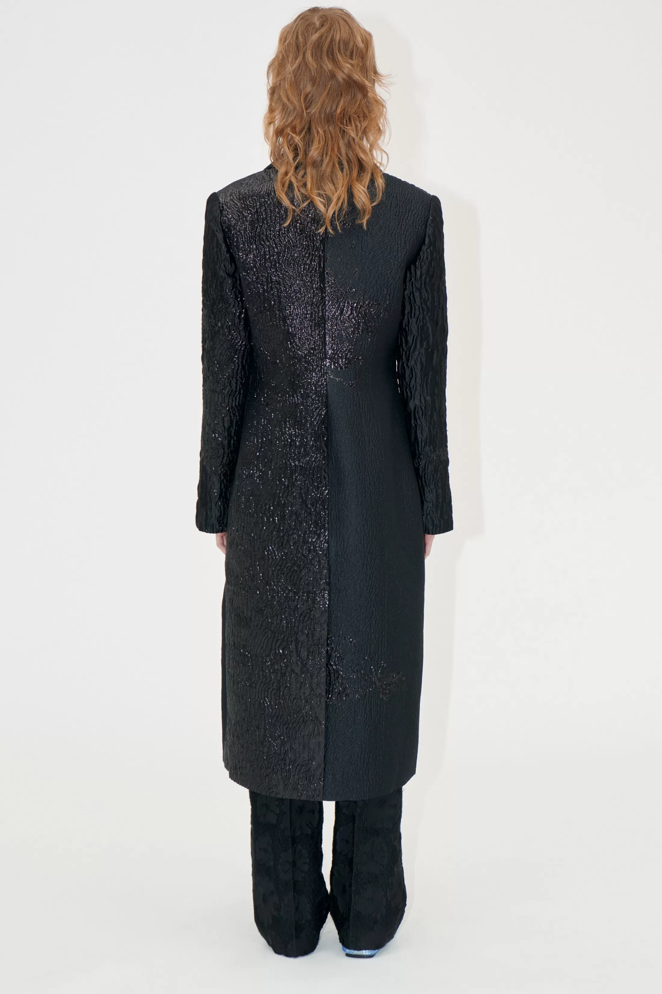 Discount Long Sleeve Straight Coat - Black Impressionist Hue Frakker & Jakker