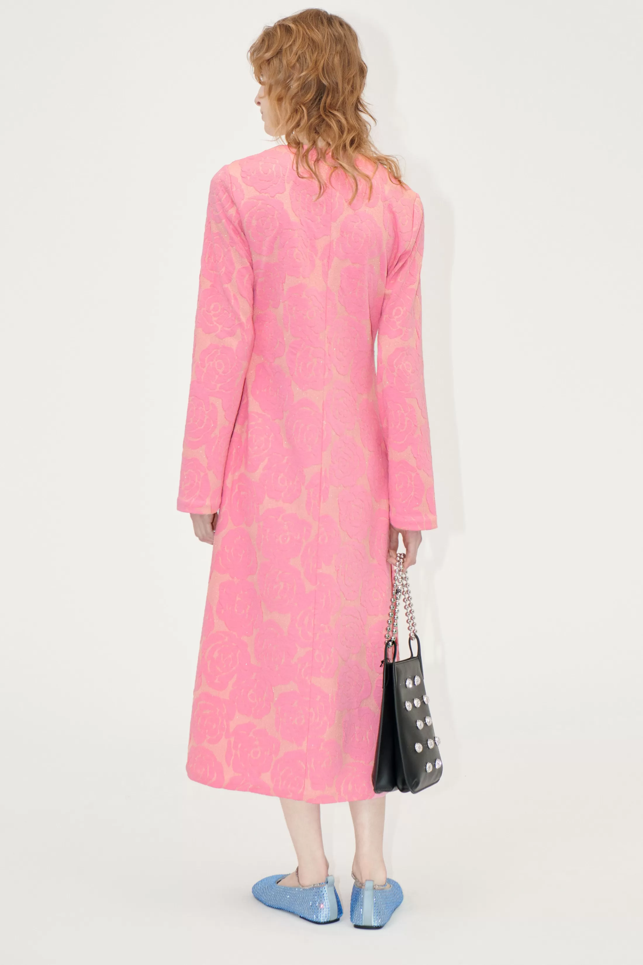 Fashion Long Sleeve V Neck Dress - Rose Relief Kjoler