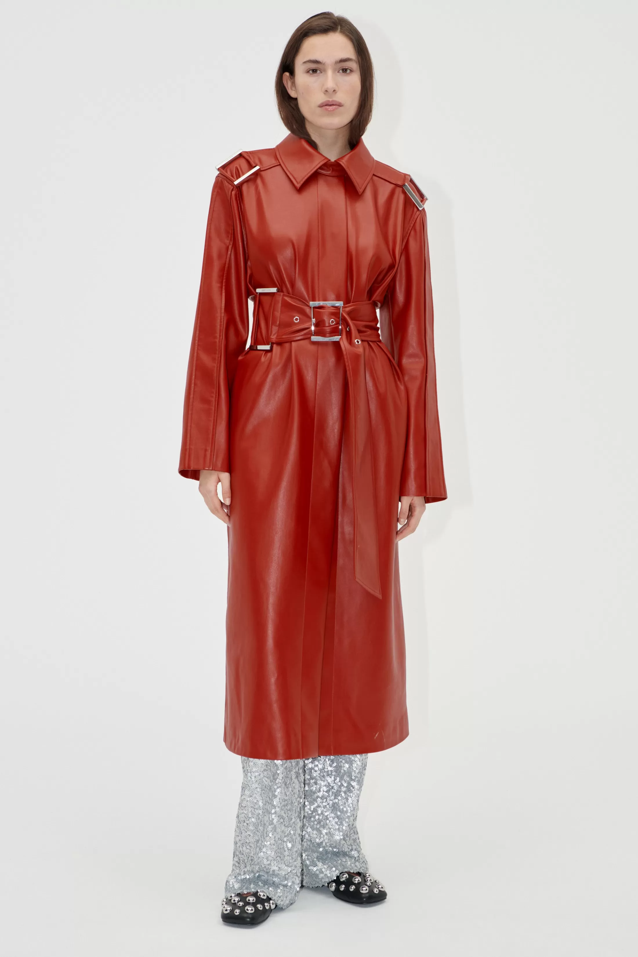 Flash Sale Oversized Trenchcoat With Buckle Belt - Red Ochre Frakker & Jakker