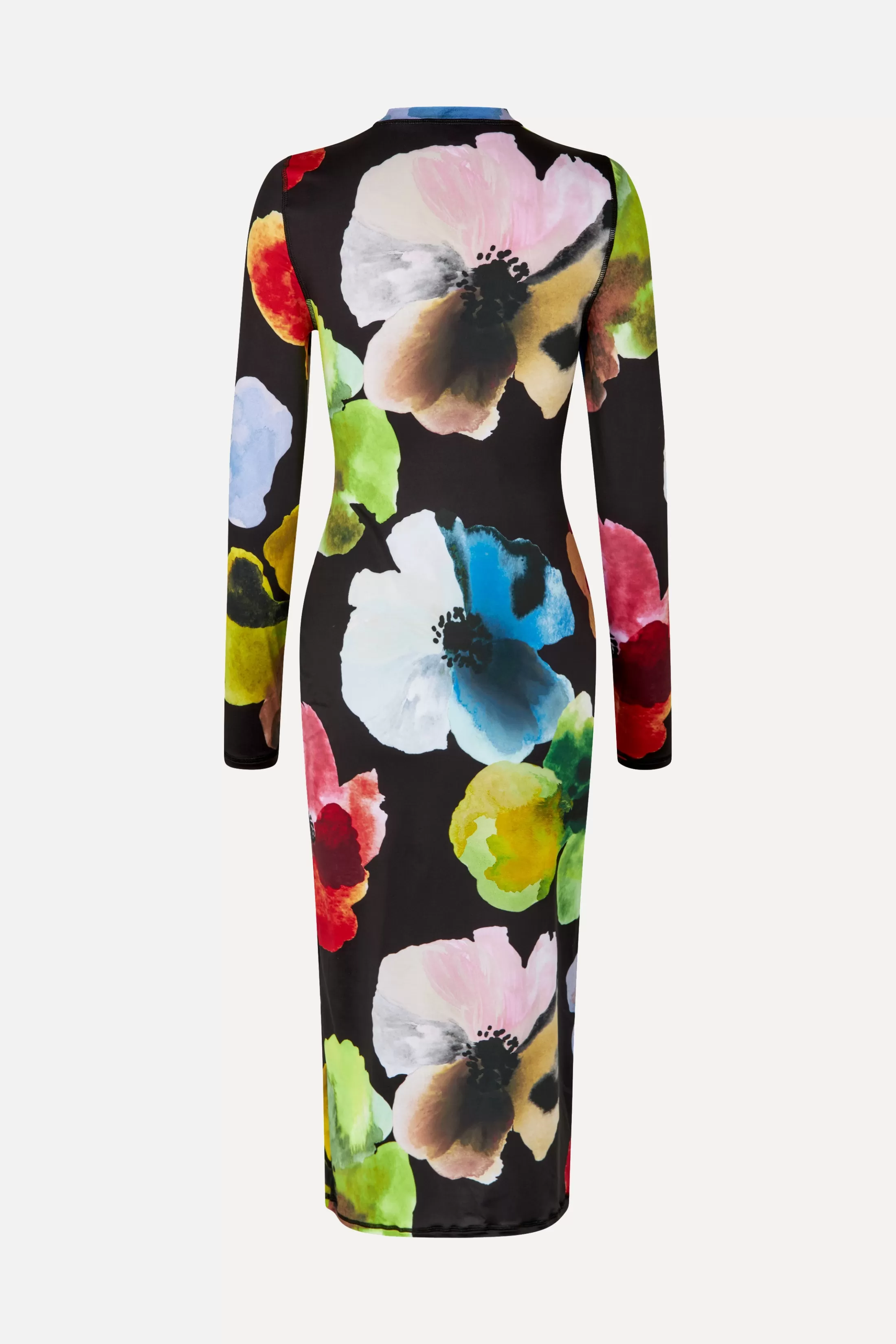 Discount Pullover Long Sleeve Midi Dress - Watercolor Bloom Kjoler