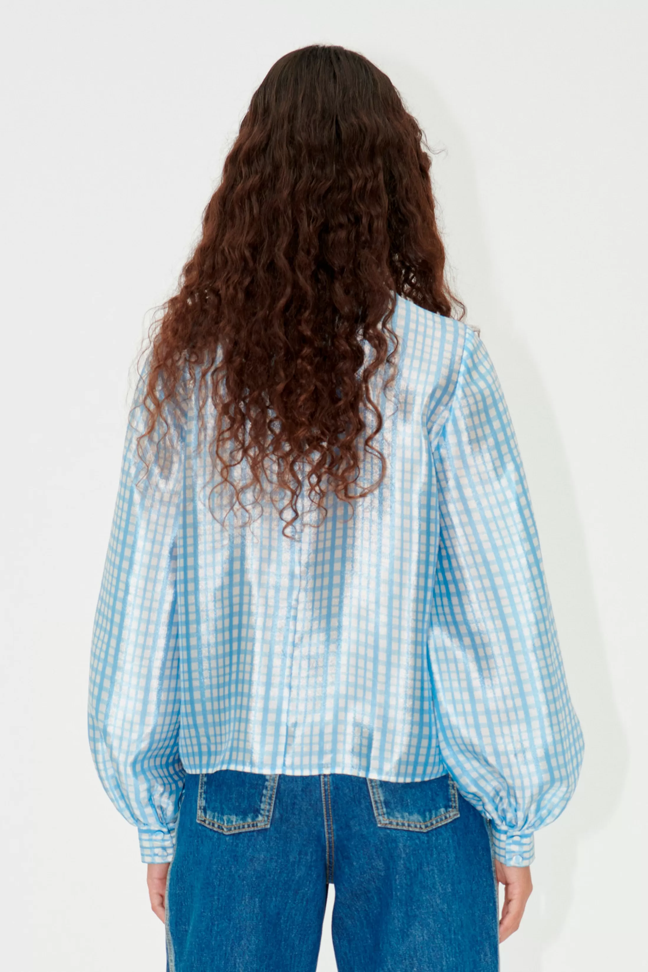 Cheap SGAshley Blouse - Blue Check Bluser & Skjorter