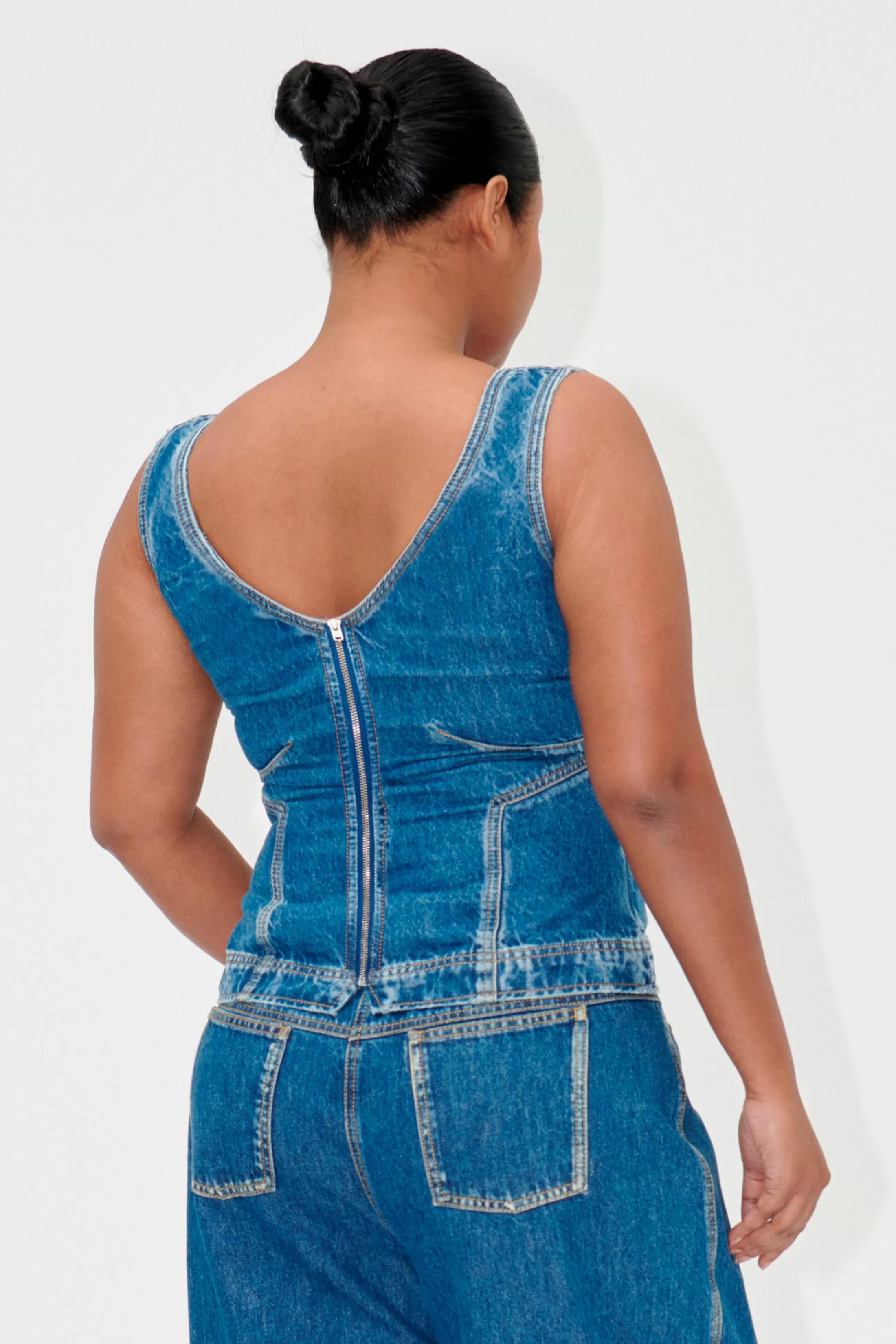 Clearance SGEliana Denim Top - Trompe L'oeil Denim | Bluser & Skjorter