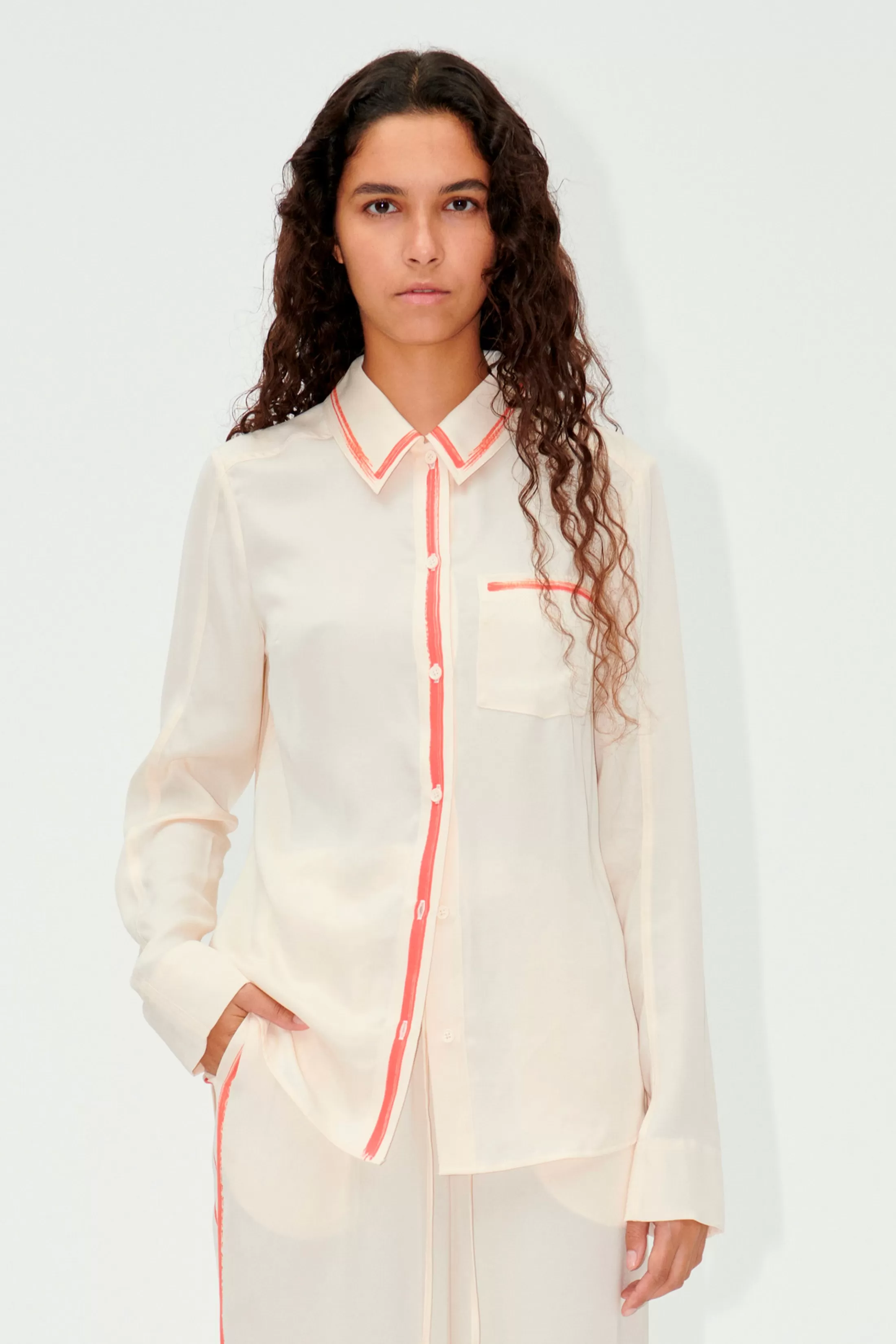 Outlet SGFelix Shirt - Tangerine Paintbrush Bluser & Skjorter