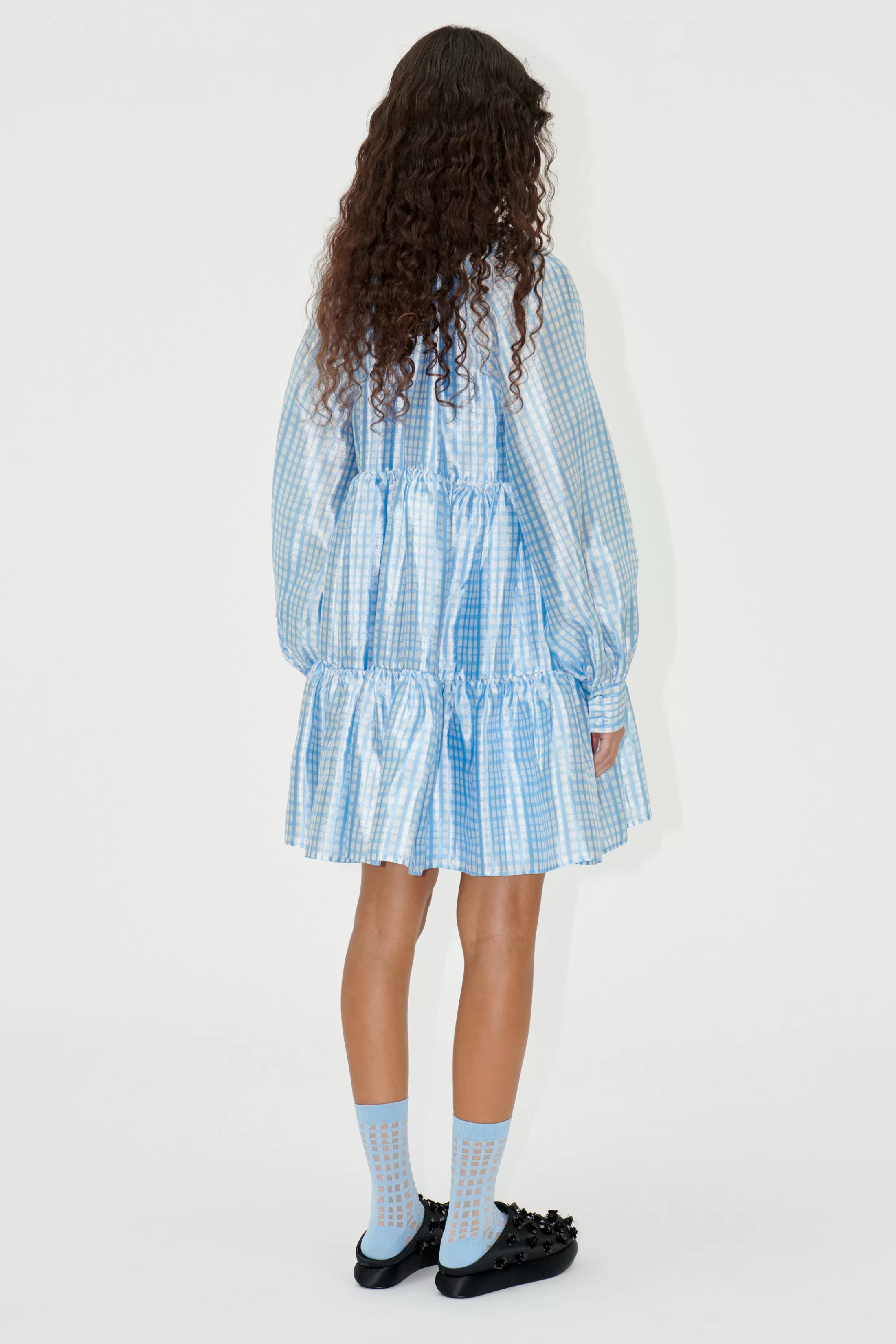 Shop SGJasmine Dress - Blue Check Kjoler