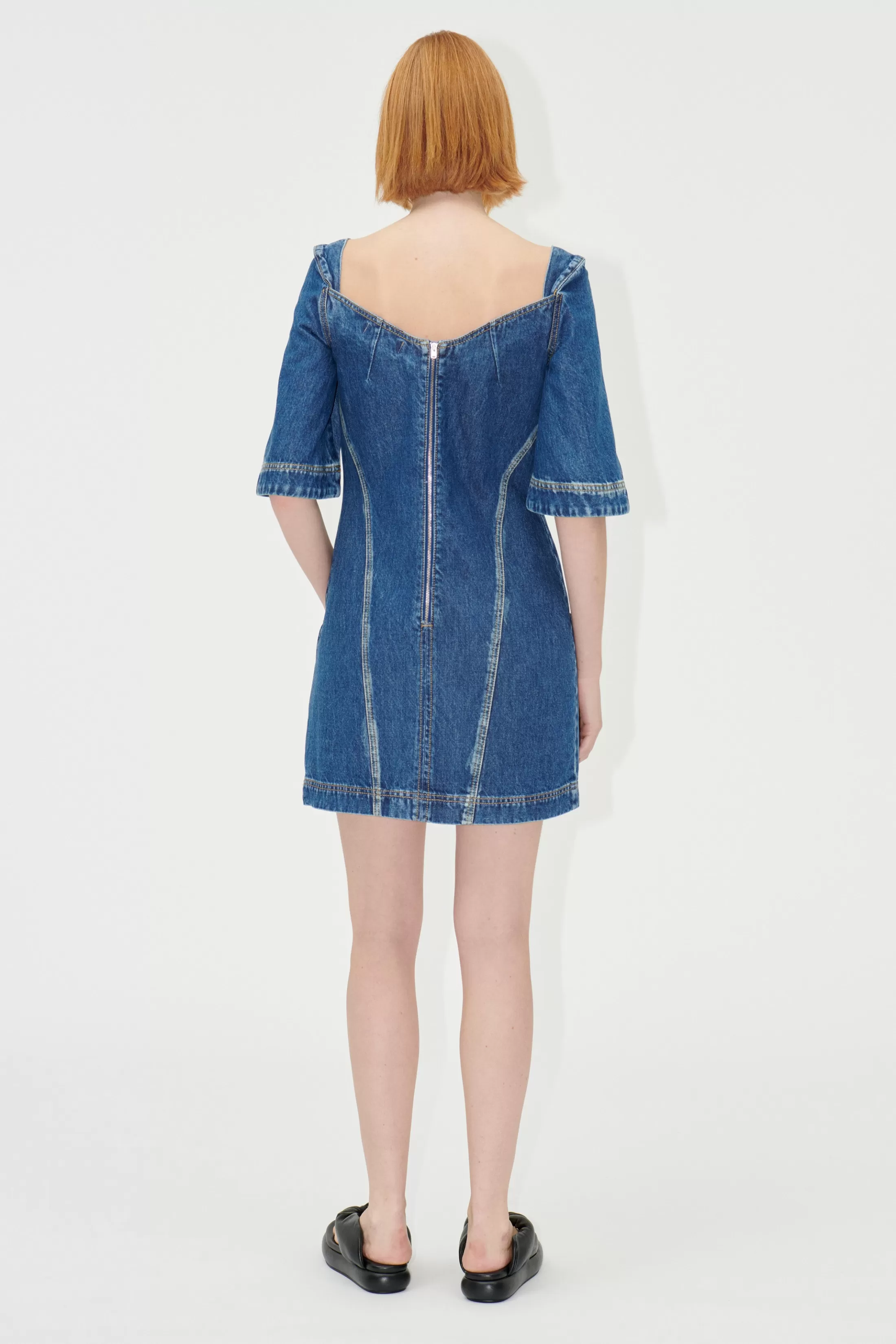 Best Sale SGYvonne Denim Dress - Trompe L'oeil Denim | Kjoler