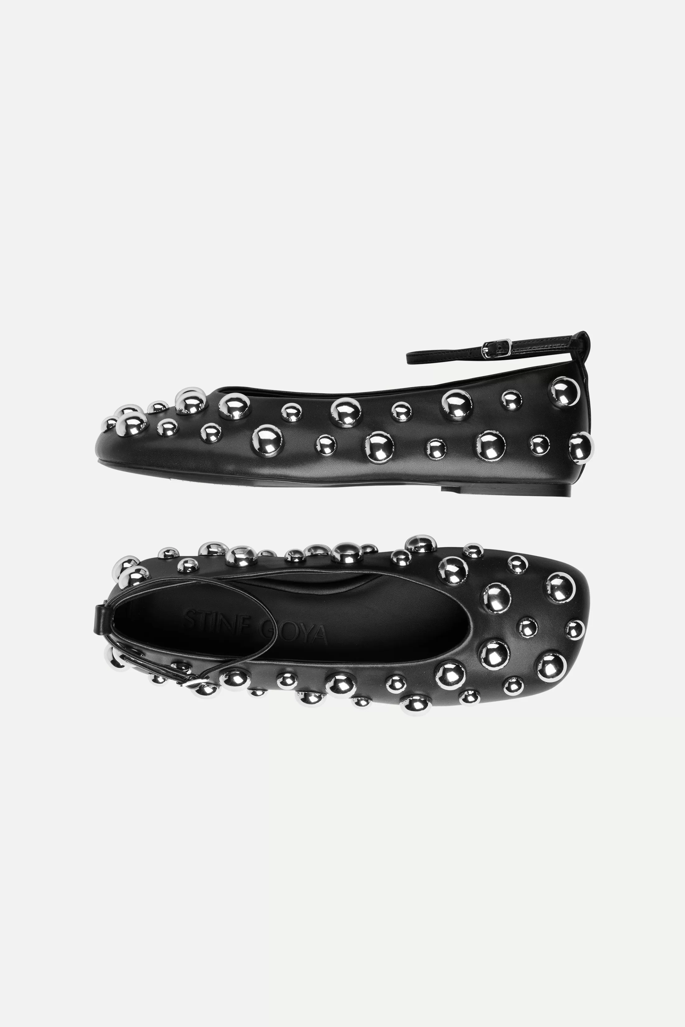 Cheap Studded Ballerina - Jet Black Sko